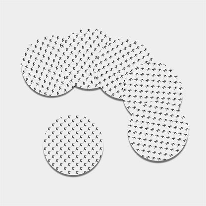 Karate Fighter Pattern Print Leather Coaster Set
