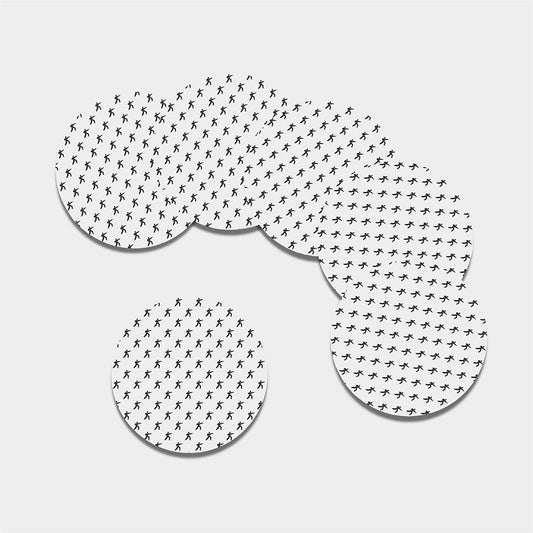 Karate Fighter Pattern Print Leather Coaster Set