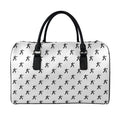 Karate Fighter Pattern Print Leather Duffel Bag