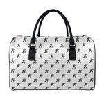 Karate Fighter Pattern Print Leather Duffle Bag
