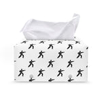Karate Fighter Pattern Print Leather Tissue Box Cover