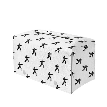 Karate Fighter Pattern Print Leather Tissue Box Cover