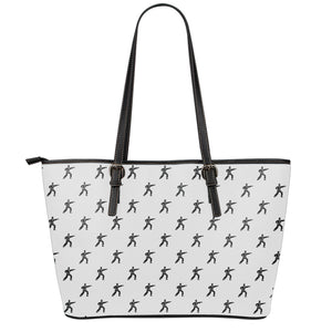 Karate Fighter Pattern Print Leather Tote Bag