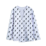 Karate Fighter Pattern Print Long Sleeve Short Coat