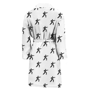 Karate Fighter Pattern Print Men's Bathrobe