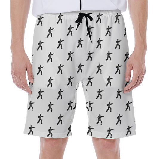 Karate Fighter Pattern Print Men's Beach Shorts