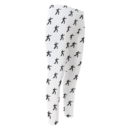 Karate Fighter Pattern Print Men's Compression Pants