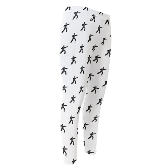 Karate Fighter Pattern Print Men's Compression Pants