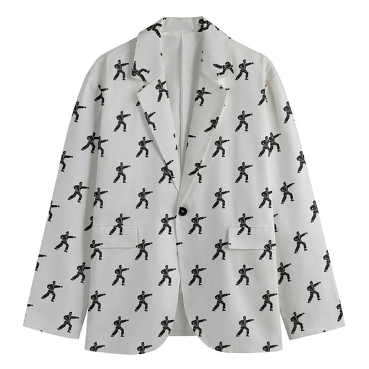 Karate Fighter Pattern Print Men's Cotton Blazer