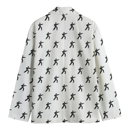 Karate Fighter Pattern Print Men's Cotton Blazer