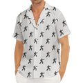 Karate Fighter Pattern Print Men's Deep V-Neck Shirt