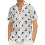 Karate Fighter Pattern Print Men's Deep V-Neck Shirt