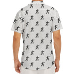 Karate Fighter Pattern Print Men's Deep V-Neck Shirt