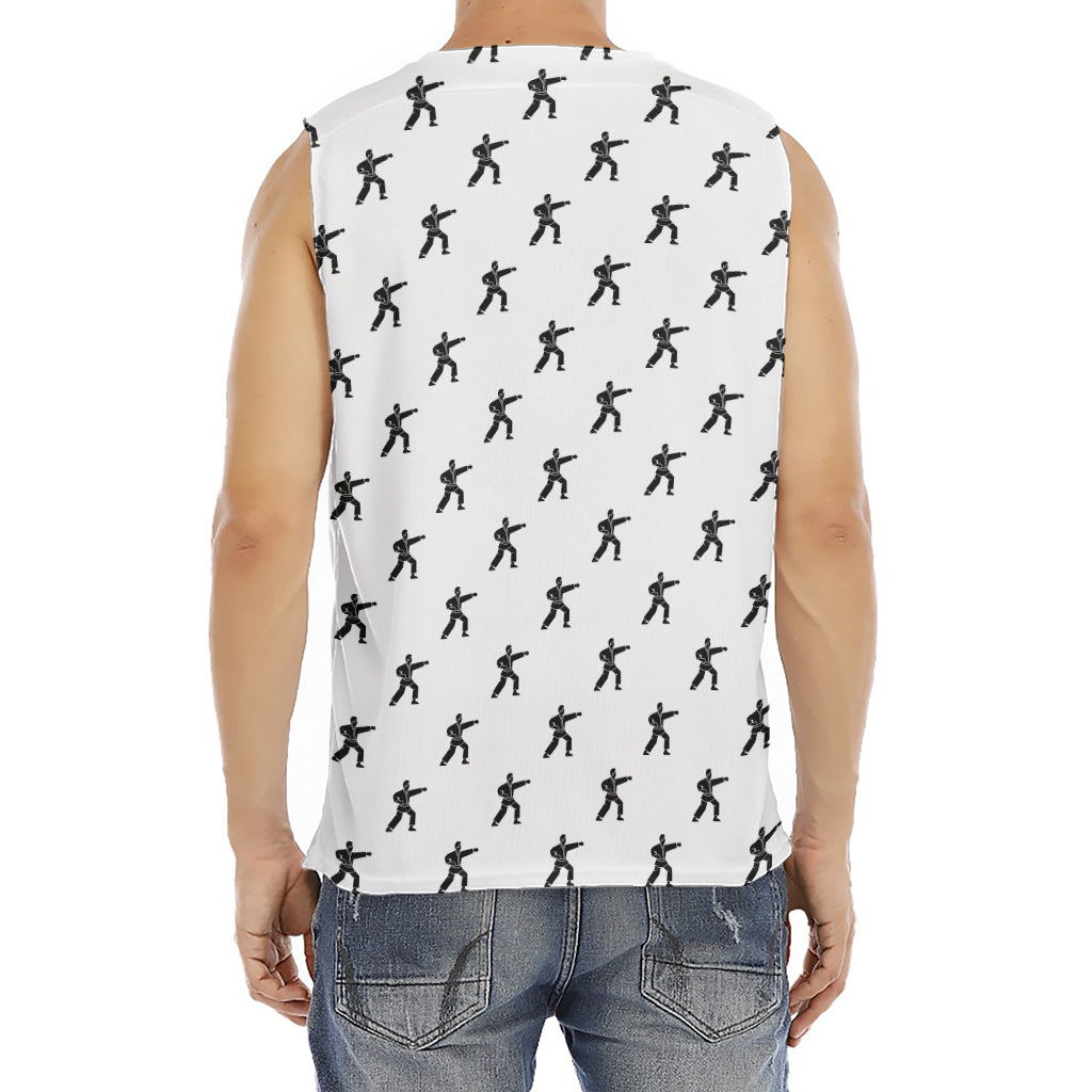 Karate Fighter Pattern Print Men's Fitness Tank Top