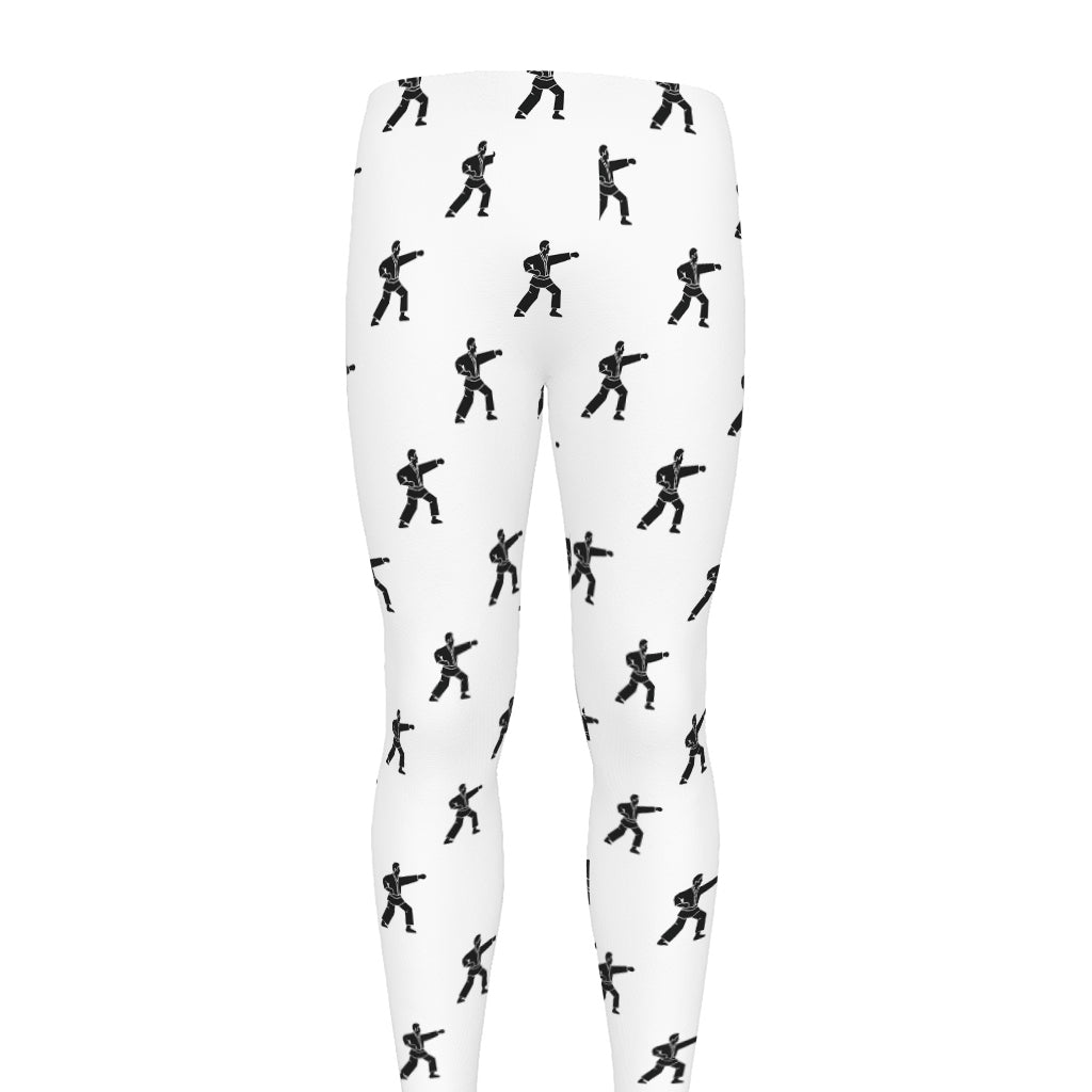 Karate Fighter Pattern Print Men's leggings
