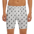 Karate Fighter Pattern Print Men's Long Boxer Briefs