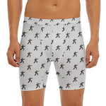 Karate Fighter Pattern Print Men's Long Boxer Briefs