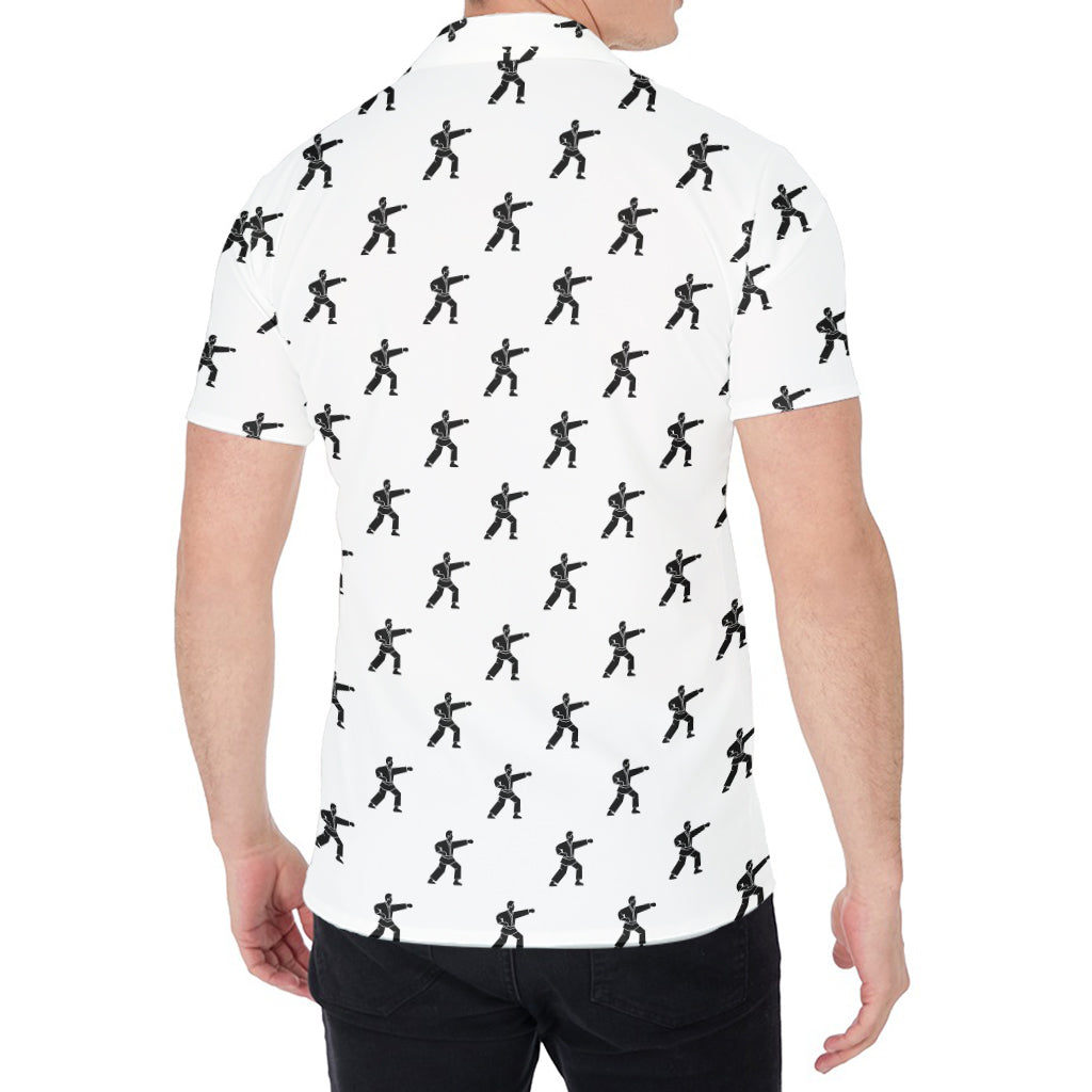 Karate Fighter Pattern Print Men's Shirt