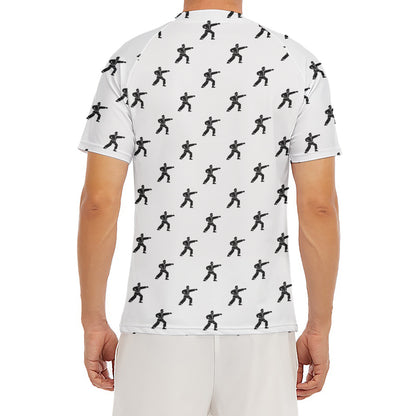 Karate Fighter Pattern Print Men's Short Sleeve Rash Guard