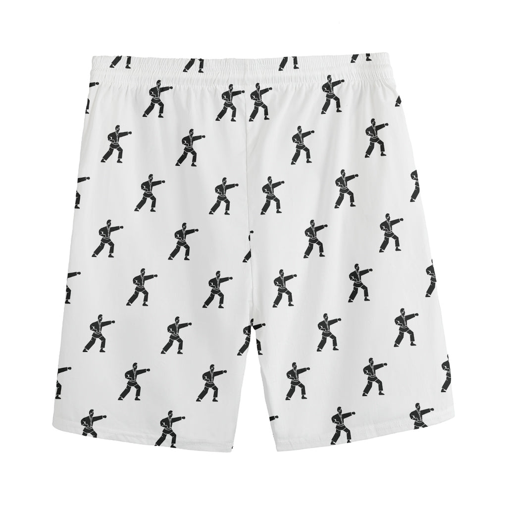 Karate Fighter Pattern Print Men's Sports Shorts