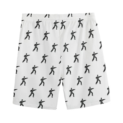 Karate Fighter Pattern Print Men's Sports Shorts