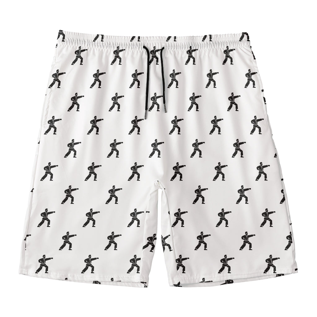 Karate Fighter Pattern Print Men's Swim Trunks