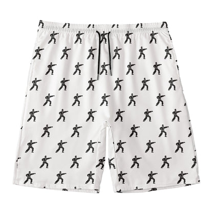 Karate Fighter Pattern Print Men's Swim Trunks