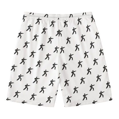 Karate Fighter Pattern Print Men's Swim Trunks