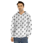 Karate Fighter Pattern Print Men's Velvet Pullover Hoodie