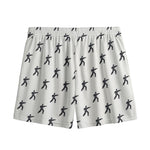 Karate Fighter Pattern Print Mesh Shorts