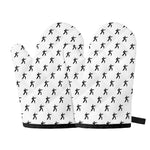 Karate Fighter Pattern Print Oven Mitts