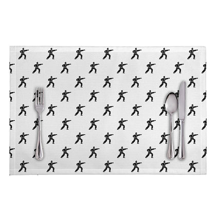 Karate Fighter Pattern Print Placemat