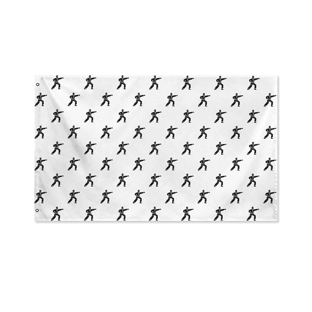 Karate Fighter Pattern Print Polyester Flag