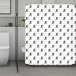 Karate Fighter Pattern Print Polyester Shower Curtain