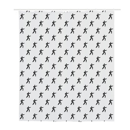 Karate Fighter Pattern Print Polyester Shower Curtain