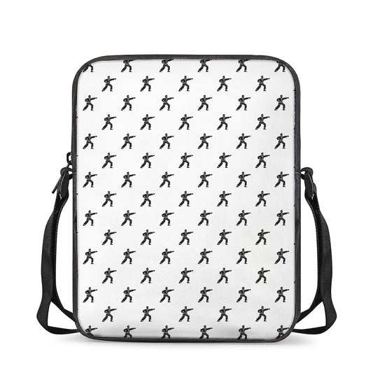 Karate Fighter Pattern Print Rectangular Crossbody Bag