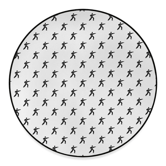 Karate Fighter Pattern Print Round Floor Mat