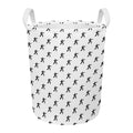 Karate Fighter Pattern Print Round Laundry Basket