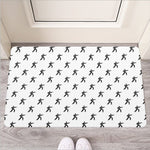 Karate Fighter Pattern Print Rubber Doormat