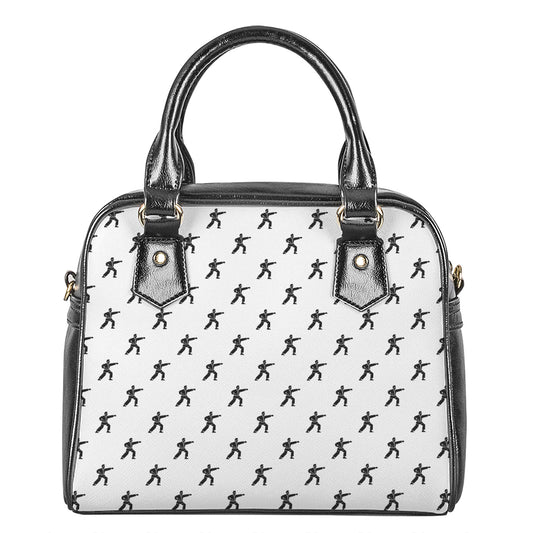Karate Fighter Pattern Print Shoulder Handbag