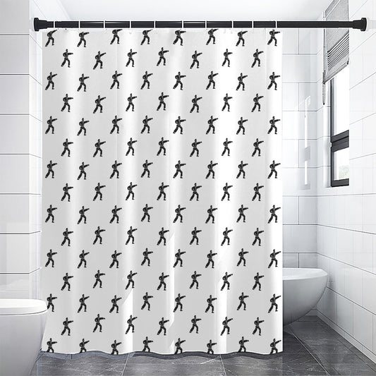 Karate Fighter Pattern Print Shower Curtain