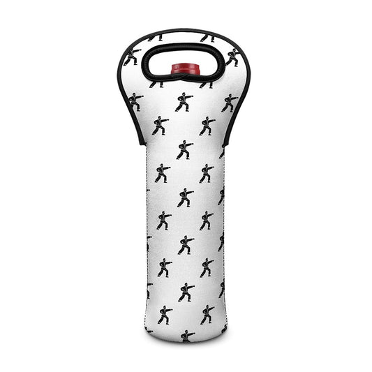 Karate Fighter Pattern Print Single Neoprene Wine Tote