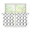Karate Fighter Pattern Print Tier Curtains