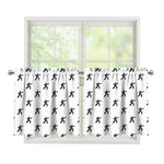 Karate Fighter Pattern Print Tier Curtains