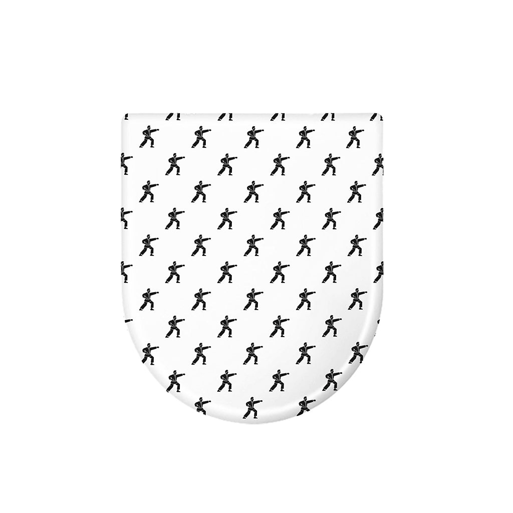 Karate Fighter Pattern Print Toilet Lid Cover