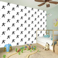 Karate Fighter Pattern Print Wall Sticker
