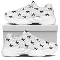 Karate Fighter Pattern Print White Chunky Shoes
