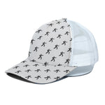 Karate Fighter Pattern Print White Mesh Trucker Cap
