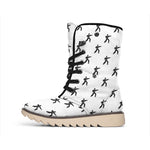Karate Fighter Pattern Print Winter Boots