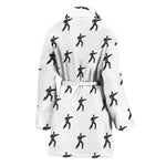 Karate Fighter Pattern Print Women's Bathrobe